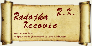 Radojka Kecović vizit kartica